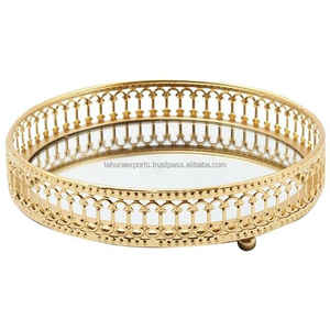 Traditional Basket Look <b>Silver</b> Round Metal Serving <b>Trays</b> Platter for <b>Decor</b> for Tabletop <b>Decoration</b> and Festival Gifting - Product Image 5