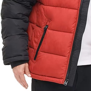 Men's <b>Red</b> Black <b>Hooded</b> Windbreaker <b>Jacket</b> Color Blocking Windproof Streetwear Winter Wear Polyester Shell Thin Lightweight - Product Image 5