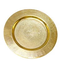Sous-plat rond de luxe noir canon de fusil métallisé foncé à finition martelée pour tables de haute couture et de banquets d'hôtel
