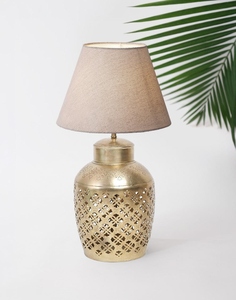 Luxury golden cutout metal <b>table</b> <b>lamp</b> <b>base</b> oem odm low moq factory price wholesale bulk supply fast shipping no shade - Product Image 3