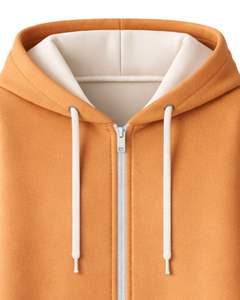 Sudadera con capucha larga con cremallera color tostado para mujer, abrigo de invierno de forro polar, sudadera informal extragrande con bolsillos, OEM personalizado - Product Image 3