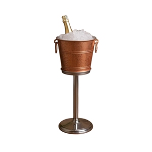 Seau à glace moderne en acier inoxydable avec support, refroidisseur de champagne sur pied, refroidisseur de bouteille unique, décoration de bar - Product Image 4