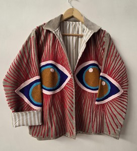 Handcrafted Suzani Embroidery Velvet <b>Quilted</b> Jacket Breathable Eco-Friendly High Quality Thick Elegant Vintage-Inspired Boho - Product Image 2