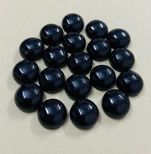 Onyx noir naturel, cabochon rond taillé, 3mm-15mm, pierre d'onyx noir, gemme calibrée en vrac, vente en gros pour la fabrication de bijoux - Product Image 6