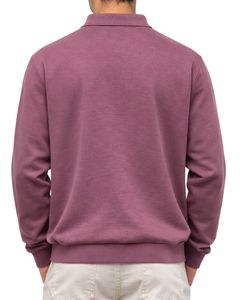 Sudadera Polo Personalizada para Hombre, Color Rosa Polvoriento, Manga Larga, Cuello Tipo Polo, Mezcla de Algodón, Informal, Otoño Invierno, OEM, Venta al Por Mayor - Product Image 2