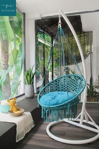 100% coton fait à la main macramé multicolore balançoire intérieur extérieur fait à la main décoration murale Style Boho macramé Art décor à la maison - Product Image 6