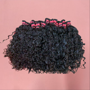 Lots de Cheveux Humains Indiens Bouclés Bruts Remy, Double Trame Faite à la Machine, 16 pouces, Cheveux de Temple Non Traités, Toutes Couleurs Personnalisables, Vente en Gros Direct Usine - Product Image 3