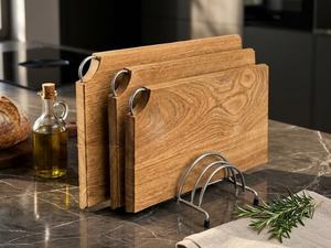 <b>Wooden</b> Rectangle Chopping Blocks Single <b>Piece</b> Package with Handle Eco-Friendly Kitchen Cutting Board Dishwasher Safe - Product Image 2