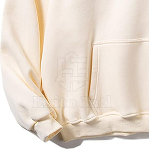Sweat à capuche coupe droite à épaules tombantes, uni, 100% coton, hiver, streetwear hip-hop, décontracté, effet délavé - Product Image 4