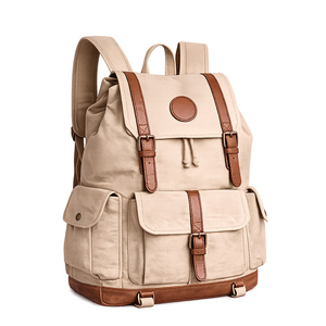 Canvas Anti Theft <b>Laptop</b> <b>Backpack</b> Durable Vintage School Travel Daypack Custom Logo Outdoor Business Bag Multi-functional 20-35L - Product Image 1