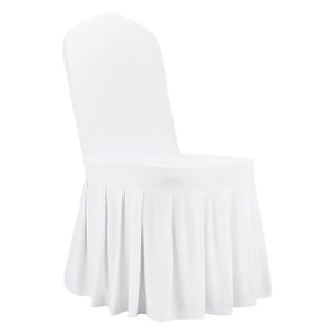 30 Pezzi Coprisedia Bianchi Personalizzati in Poliestere Spandex Elasticizzato per Matrimoni, Feste, Banchetti, Stile Sedia con Seduta Piatta - Product Image 1
