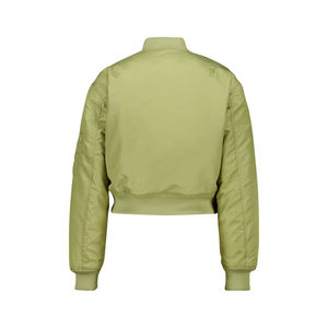 Veste bomber en satin courte pour femmes de qualité supérieure, couleur noire, matelassée, écologique, coupe-vent, manches longues, fermeture éclair, mode d'hiver - Product Image 3
