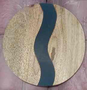 Sous-verre en marbre géométrique noir et blanc, fait main, rond, décoratif, accent en pierre - Product Image 5