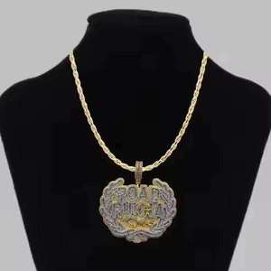 Collar con Colgante de Moissanita Color Oro, Doble Letra Ovalada, Joyería para Mujer, Regalo para Fiesta - Product Image 3