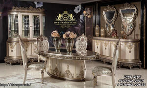 ชุดโต๊ะรับประทานอาหารไม้สักสุดหรูหรา สีทองสไตล์อินเดีย 6 ที่นั่ง รุ่นมหาราชา ทนทาน ดีไซน์ทันสมัย นำเข้าจากสหรัฐอเมริกา - Product Image 6