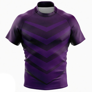 Camiseta de Rugby para Hombre, Manga Corta, Transpirable, Deportiva, de Alto Impacto, para Entrenamiento Deportivo, Juego en Equipo, al Aire Libre - Product Image 2
