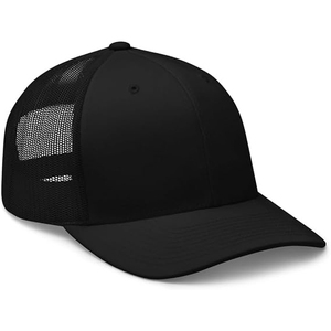 Gorra Trucker Unisex Negra de 6 Paneles, Tejido de Malla Transpirable, Estilo Casual para Adultos, Primavera Verano - Product Image 1
