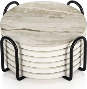 Top Trendy Marble <b>Coasters</b> for Home and Kitchen Decor Customized Color Round Shape High Standard Quality Reasonable Price - Product Image 1