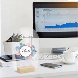 Tarjeta Acrílica Transparente Arqueada con Base, 10 Sets de 14cm, Tarjeta de Asiento para Invitados de Boda, Exhibición Hexagonal en Blanco - Product Image 3