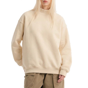 Sweat-shirt personnalisé pour femme à col montant en molleton brossé épais avec impression graphique en relief, coupe ample et finition délavée - Product Image 2