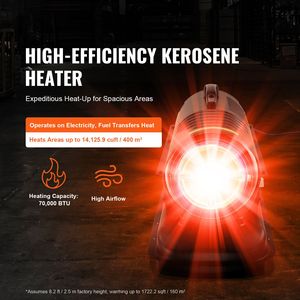 Stufa Portatile a Cherosene ad Alta Efficienza Energetica 70000 BTU con Termostato e Serbatoio da 5 Galloni per Uso in Garage - Product Image 2