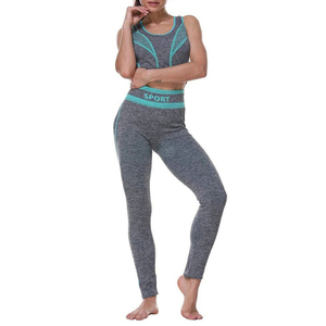 Ropa Deportiva al por Mayor, Conjuntos de Gimnasio de Alta Calidad para Mujer, Leggings y Sujetador Deportivo de Manga Larga para Yoga, Ropa Deportiva Elegante - Product Image 1