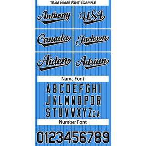 Chemise personnalisée bleu marine à fines rayures Baseball Jersey bouton avec nom personnalisé et impression de numéro pour hommes/femmes/jeunes-Taille 39 - Product Image 5