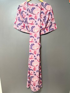Nuevo Kaftán con Estampado Animal, Cuello en V, Cierre con Cordón, Corte Evase, de Algodón Suave Indio, con Encaje, Largo Completo, para Playa, para Mujer - Product Image 2