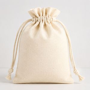 Organic Cotton Heavy-Duty Canvas <b>Drawstring</b> Pouch 18x22 cm Reusable Eco-Friendly Custom Logo Shopping & Gift <b>Bag</b> - Product Image 3
