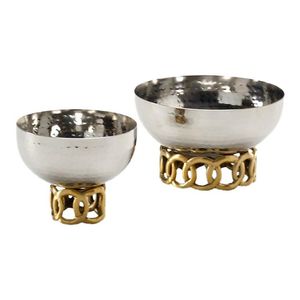 Party <b>snack</b> tray, metal bowl set, stainless steel bowl, gold plated serving tray, luxury serving set, - Product Image 6