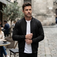 Blouson bomber pour homme grande taille, col montant, fermeture éclair, léger, décontracté, pour le printemps