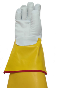 Gants de sécurité en PU, thermiques, non doublés, jaunes et blancs, longueur 36 cm, largeur de la paume 15 cm, pour usage extérieur en hiver - Product Image 3