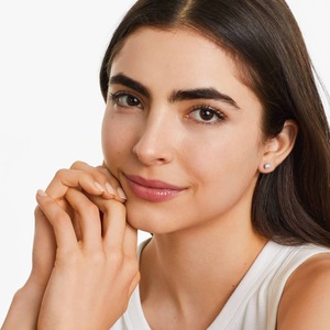 Trendy 925 <b>Silver</b> <b>Stud</b> Earrings With Round Cut Moissanite Diamonds For Women Daily Wear Fashion Jewelry And Gift Purposes - Product Image 4