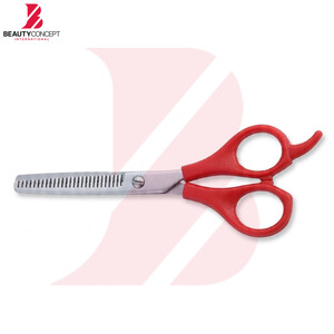 Tijeras de Peluquería Profesionales Ergonómicas con Mango de Plástico Rojo para Adelgazar y Texturizar el Cabello - Product Image 3