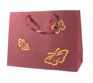 Bolsa de Regalo Decorativa de Papel de Arte de Algodón Reciclado Hecho a Mano, 200 GSM, con Troquelado y Colores en Contraste, Mismo Diseño para Empaque de Papel - Product Image 3