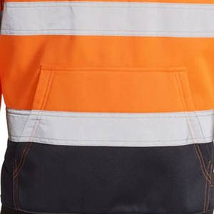 Sweat à capuche réfléchissant en polaire polyester-coton personnalisé avec cordon de serrage, vêtements de travail haute visibilité, fabricant et fournisseur OEM à marque privée - Product Image 3