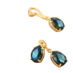 เครื่องประดับต่างหูชุบทองอัญมณีลาบราดอไรต์ธรรมชาติสีเงินสเตอร์ลิง925 2025ใหม่ออกแบบได้ตามต้องการ - Product Image 1