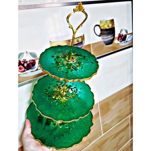 Support à gâteau élégant en résine pour la mise en scène culinaire, la vaisselle de fête et la décoration de table - Product Image 2