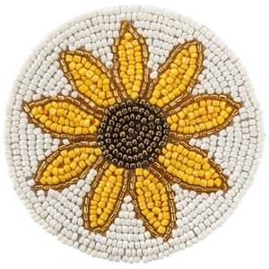 Charming Handcrafted Embroidery <b>Beaded</b> <b>Coaster</b> with Unique Decorative Pattern for Coffee Tea Serving and Dining Table Styling - Product Image 1