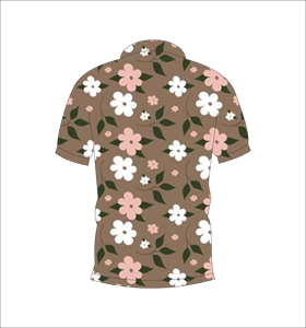 <b>Mens</b> <b>Brown</b> Floral Print Polo <b>Shirt</b> Short Sleeve Casual Breathable Cotton Regular Fit Summer Wear - Product Image 3