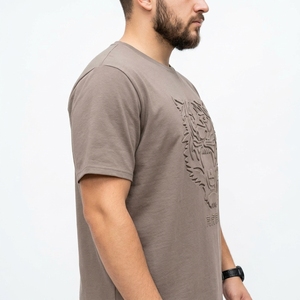T-shirt unisexe de haute qualité avec impression 3D en relief, coupe ample, couleur unie, logo personnalisé en relief, t-shirt pour homme - Product Image 3