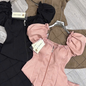 Elegante Conjunto de Dos Piezas para Verano, Conjunto Casual para Mujer, Ajustado, Cómodo, de Algodón Natural, Sólido, Lavable, Ecológico, ODM - Product Image 2