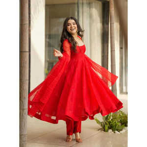 Hermoso vestido de fiesta de noche Anarkali con vestido elegante Dupatta Pent - Product Image 1