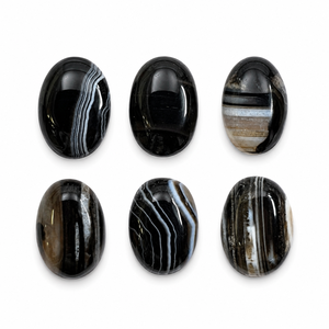 Cabochons ovales en agate Sulemani naturelle de haute qualité, polie, durable, véritable, à rayures noires, pour bijoux, bagues et pendentifs - Product Image 5