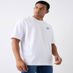 Camiseta Blanca de Manga Corta para Hombre, Cuello Redondo, Corte Regular, Algodón Jersey, Estilo Casual, Transpirable, con Logotipo Estampado en la Parte Delantera - Product Image 1