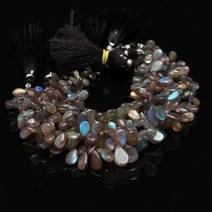 AAA Natural Labradorite Smooth Pear Shape Beads 6x9mm Blue Flashy <b>Stone</b> 8 Inches for Jewelry Making At Wholesale Price - Product Image 6