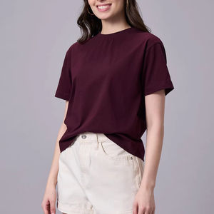 T-shirt oversize délavé à l'acide pour femme |   Streetwear rétro effet délavé |   T-shirt ample à épaules tombantes effet usé. - Product Image 1