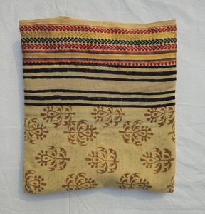 ผ้าซารองพิมพ์ลายบล็อกขอบปักดิ้นทอง ทำมือ ขายส่ง ผ้าคลุมชายหาด ผ้าปาเรโอ ผ้าบันโด 1 ชิ้น สำหรับผู้หญิง ใส่เที่ยวพักผ่อนฤดูร้อน - Product Image 3