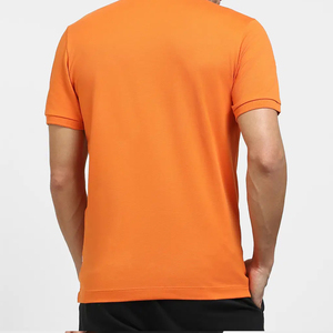 2026 Men's <b>Orange</b> Short Sleeve Knitted <b>Polo</b> Shirt Solid Color Casual Style Regular Fit Button Design Direct Factory - Product Image 3
