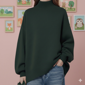 Sweat-shirt surdimensionné à col montant pour femme, tissu épais, qualité supérieure, style streetwear standard, sweat-shirt à enfiler - Product Image 1